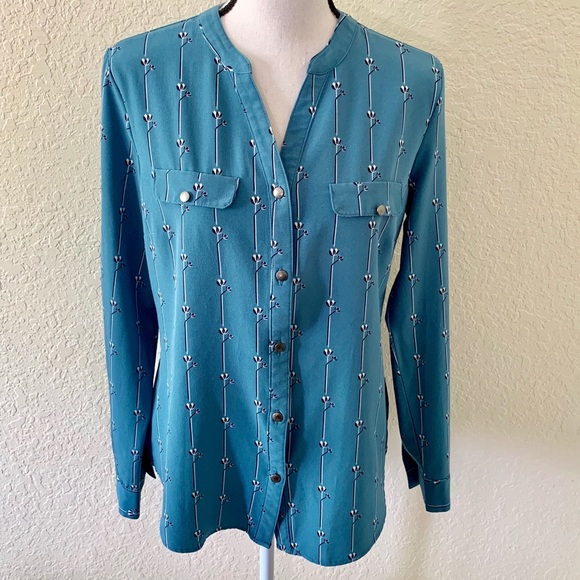 Laura Scott Tops - Laura Scott Long Sleeve Floral Button Down Blouse